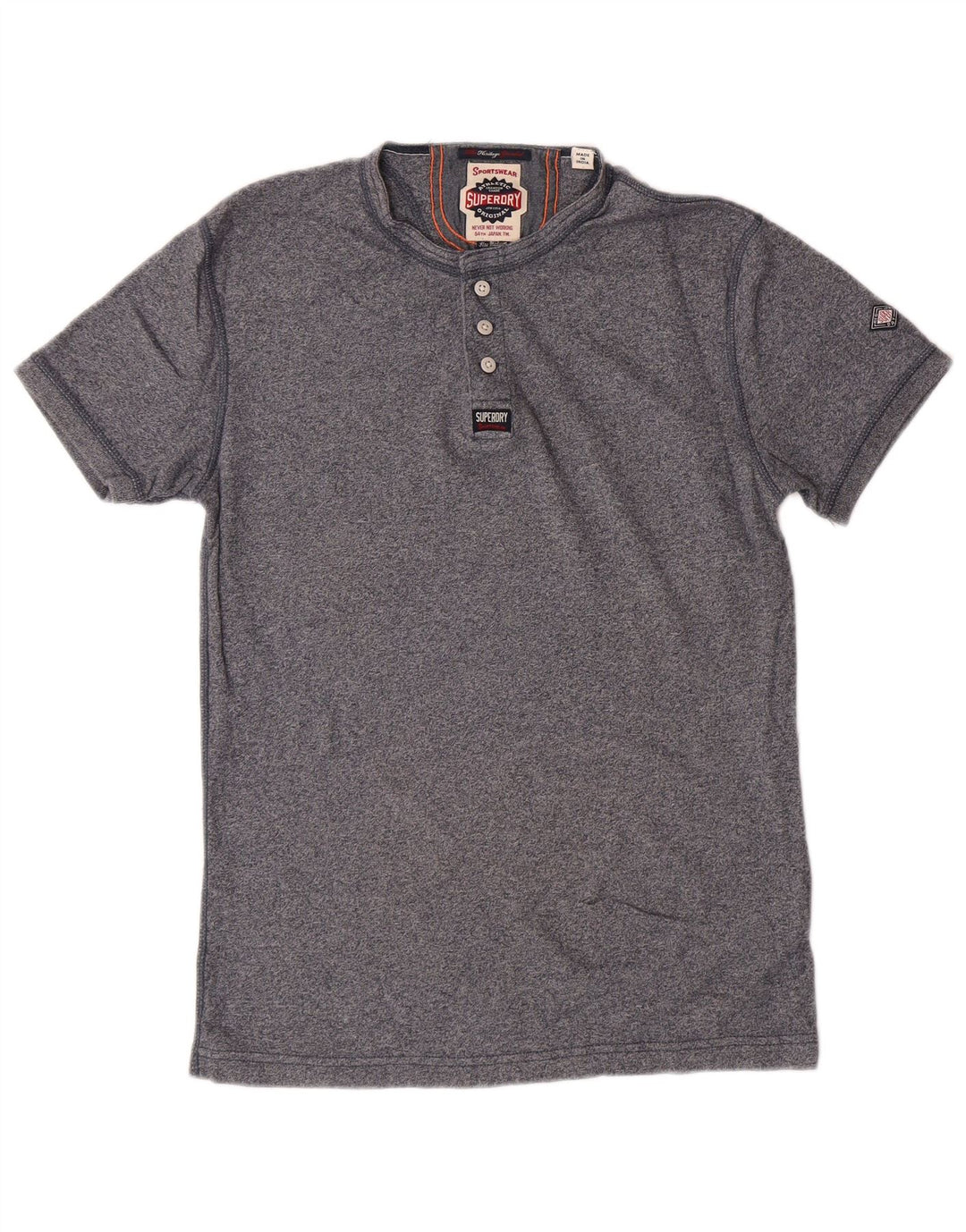 T-shirt męski SUPERDRY Top, średnioszary, bawełniany