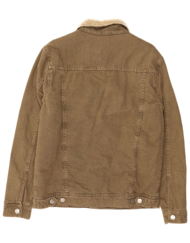 Męska kurtka dżinsowa Zara Sherpa UK 38, średnia bawełna khaki