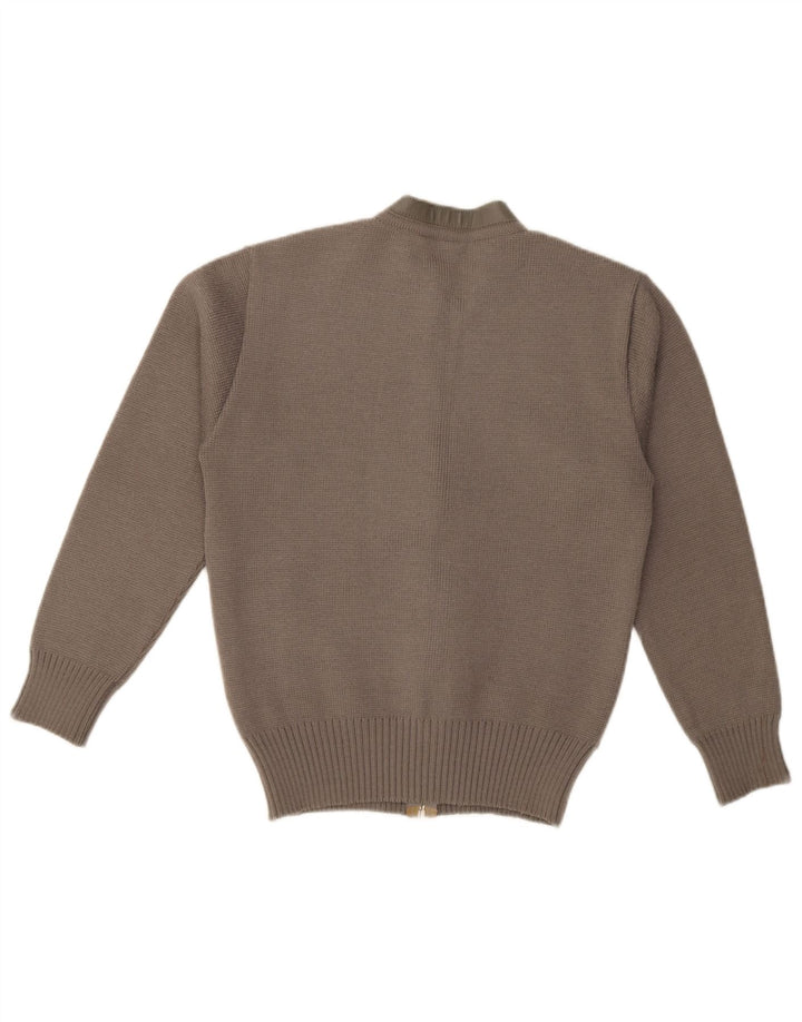 Vintage męski sweter kardigan IT 50 średni brązowy akryl