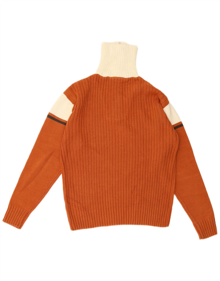 Męski sweter Tom Tailor z zamkiem błyskawicznym, mały, brązowy, bawełniany w bloki kolorów