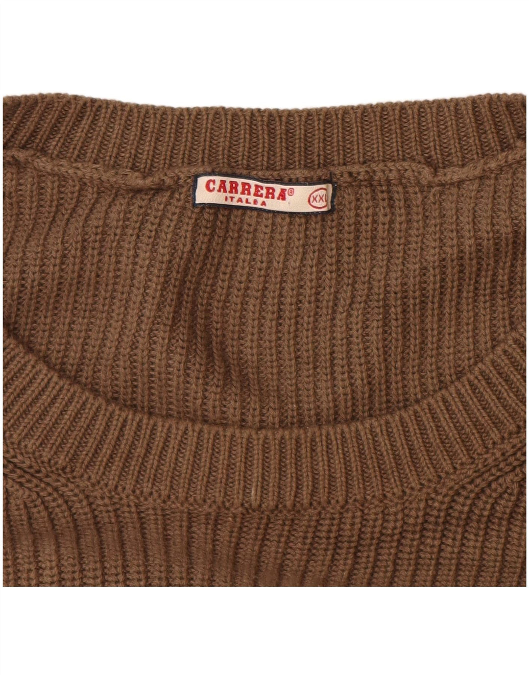 Męski sweter z okrągłym dekoltem Carrera 2XL, brązowa bawełna