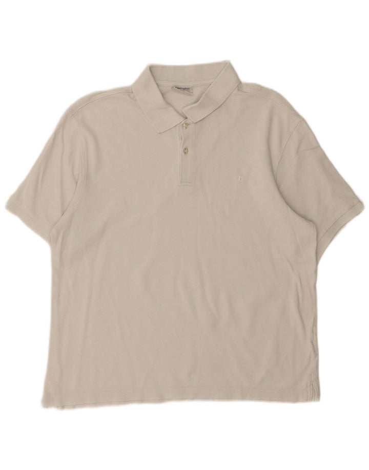 CHAMPION Mens Polo Shirt Large White