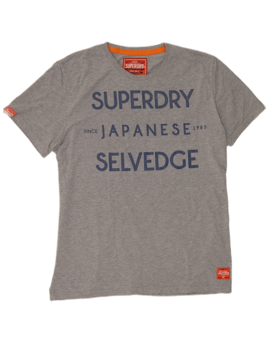 SUPERDRY Męski T-shirt z grafiką, góra XL, szara, plamiona bawełna
