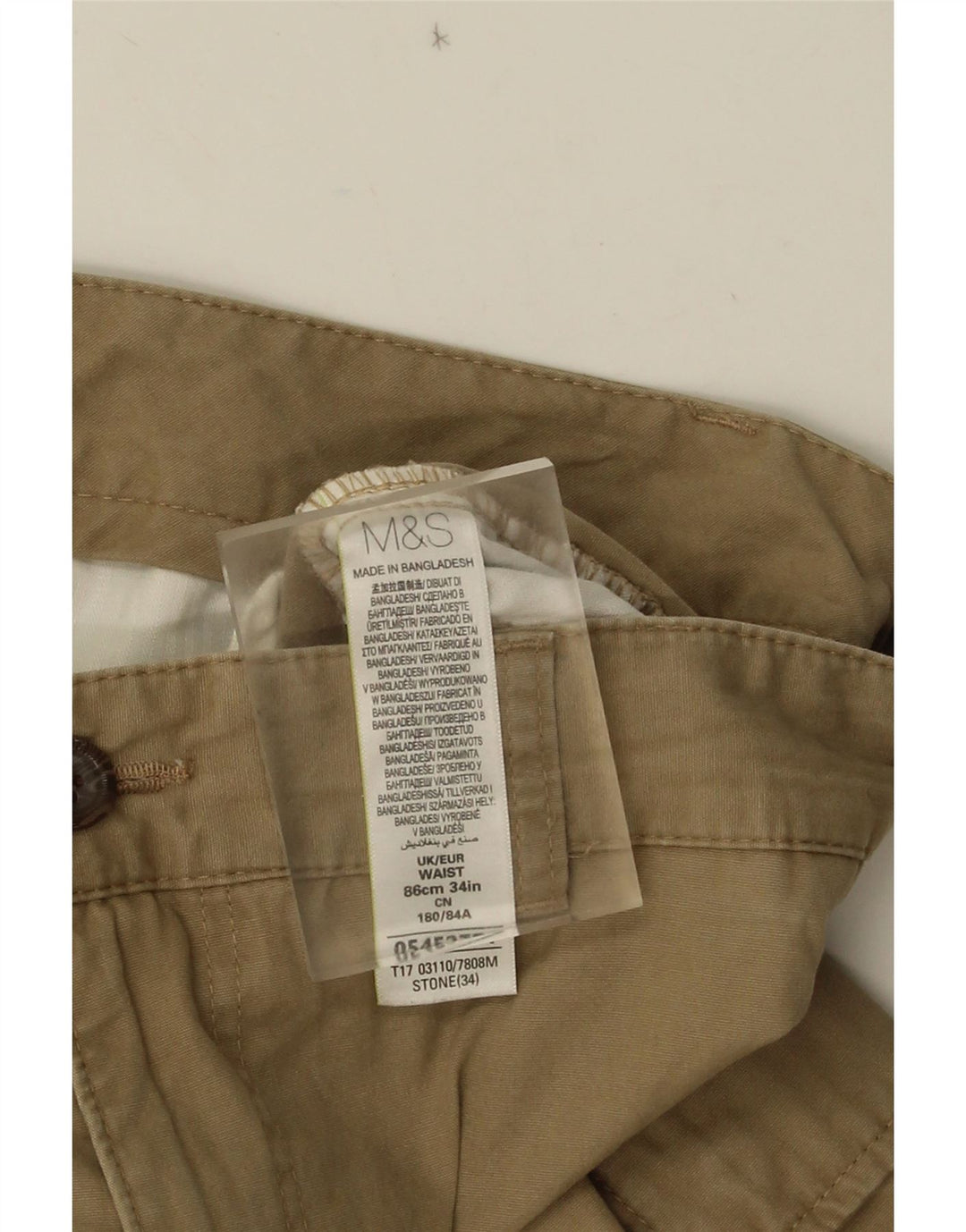 Męskie spodenki cargo Marks & Spencer W34, duże, beżowe, bawełniane