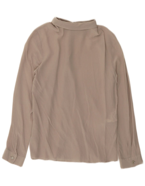Emporio Armani Womens Shirt Blouse IT 40 Small Grey Silk