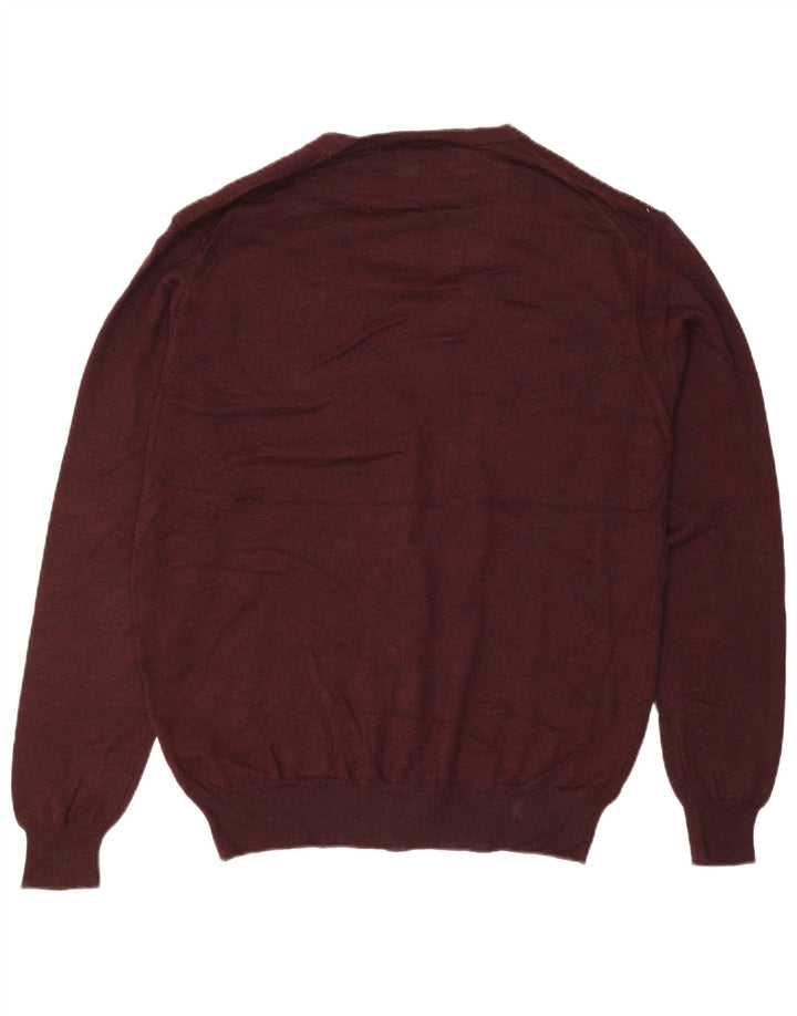 Marks & Spencer Męski sweter kardigan, średni burgund, akryl