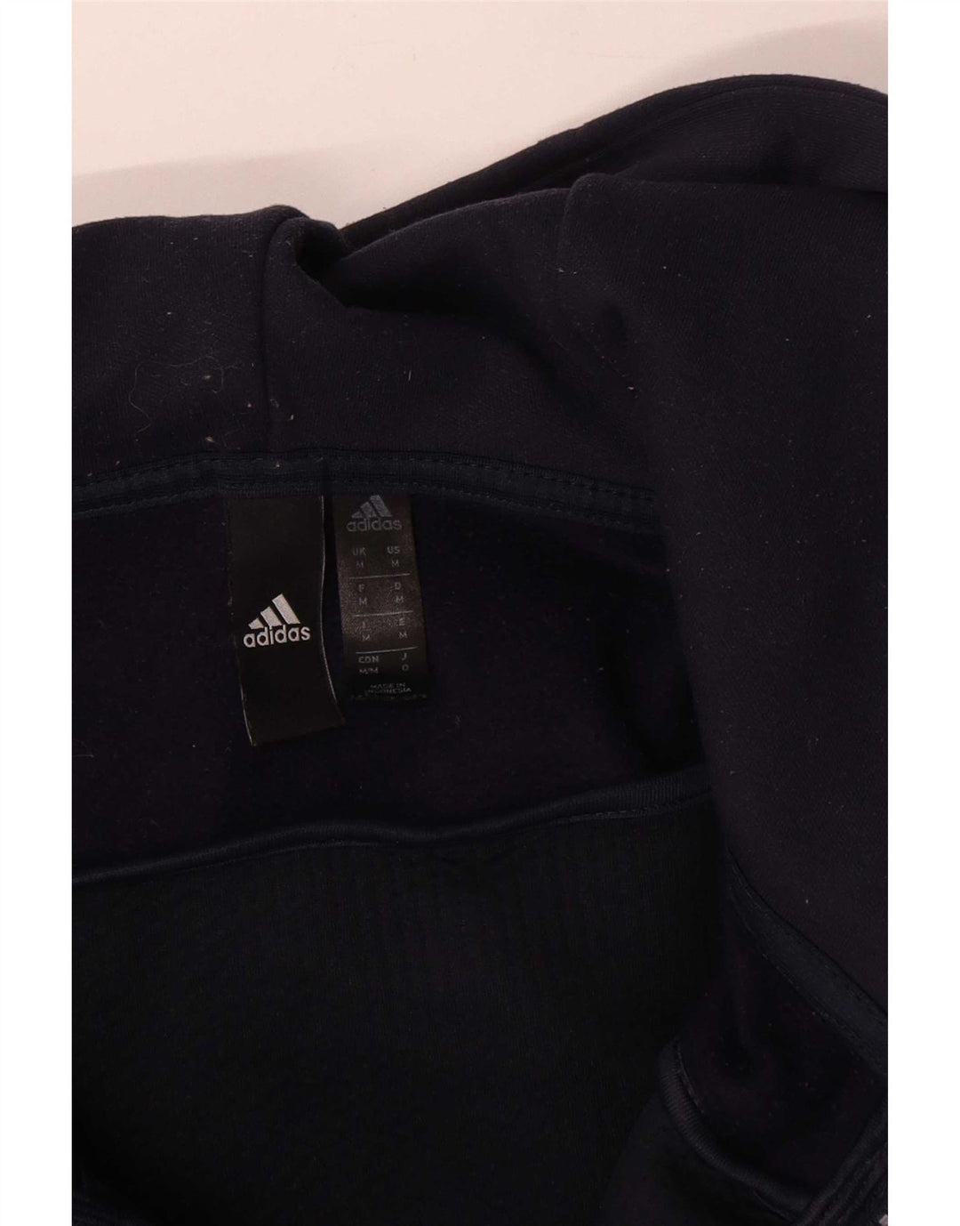 Męski sweter z kapturem i zamkiem Adidas, średni granatowy, poliester z blokami kolorów