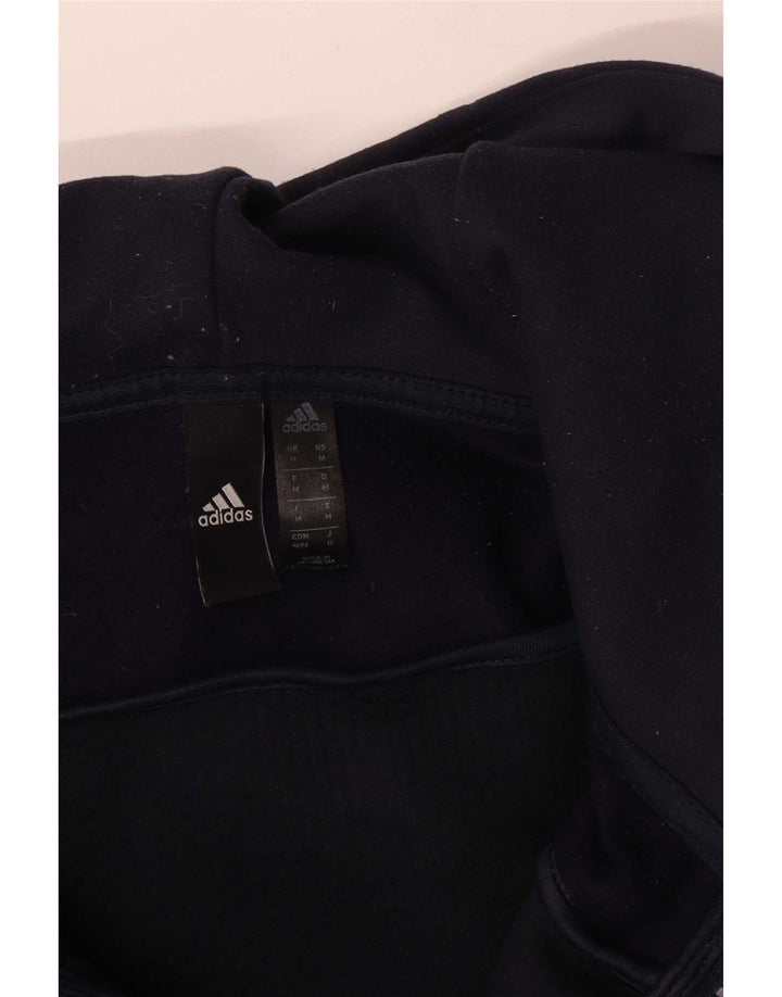 Męski sweter z kapturem i zamkiem Adidas, średni granatowy, poliester z blokami kolorów