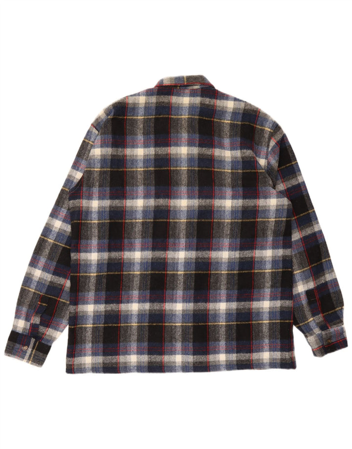 Męska koszula flanelowa w stylu vintage, rozmiar 43, duża, wielokolorowa krata
