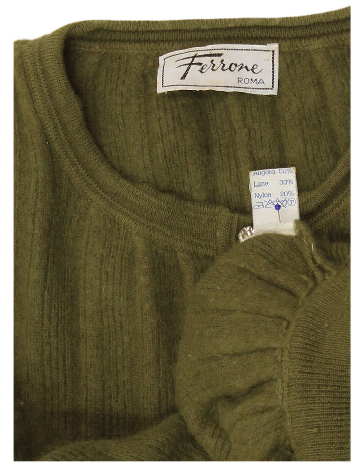 Sweter damski Ferrone Crop Cardigan UK 14 Średni zielony Angora