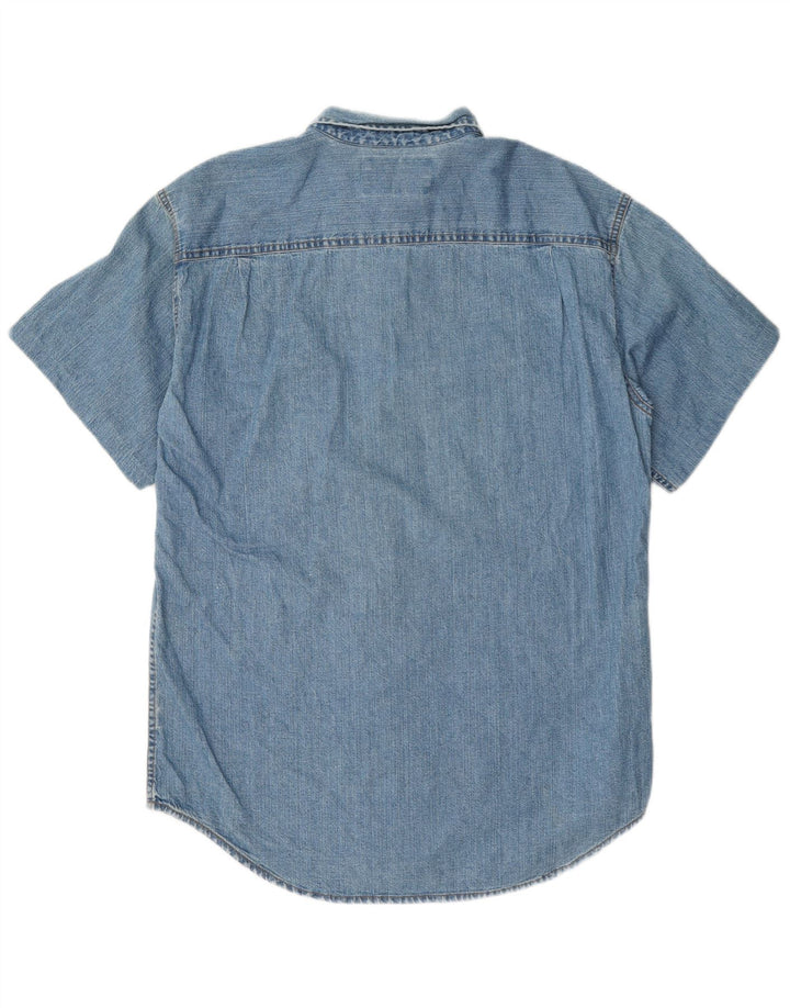 Męska koszula dżinsowa Levi's z krótkim rękawem, średnioniebieska, bawełniana