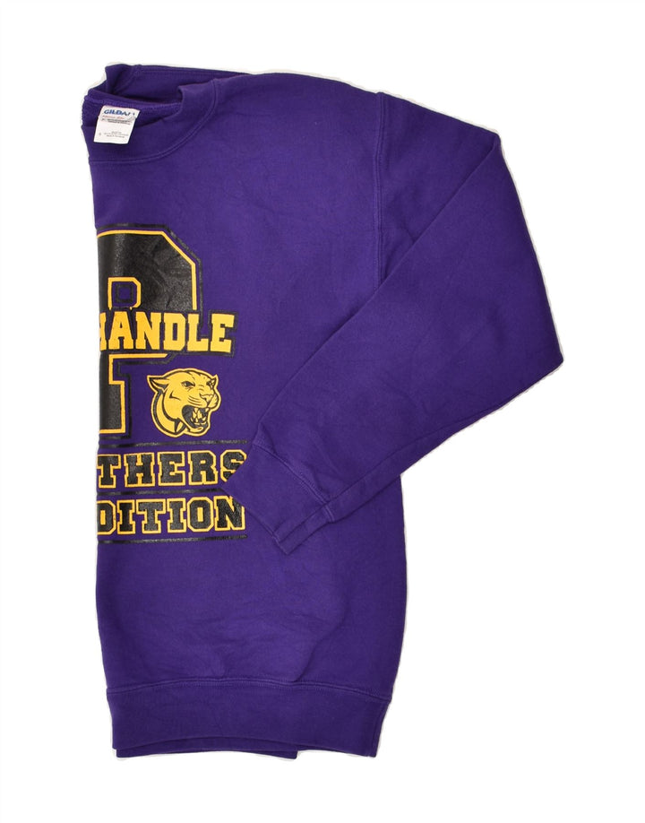 VINTAGE Mens Graphic Sweatshirt Jumper Small Purple Cotton Vintage Vintage and Second-Hand Vintage from Messina Hembry 
