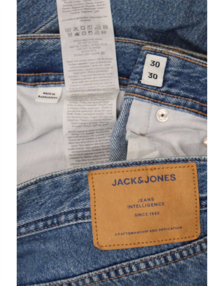 Męskie proste dżinsy Jack & Jones W30 L30 Niebieskie bawełniane