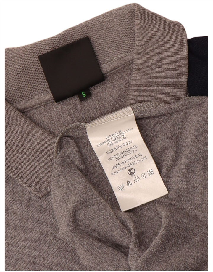 Męska koszulka polo Bikkembergs, mała, szara, bawełniana w bloki kolorów