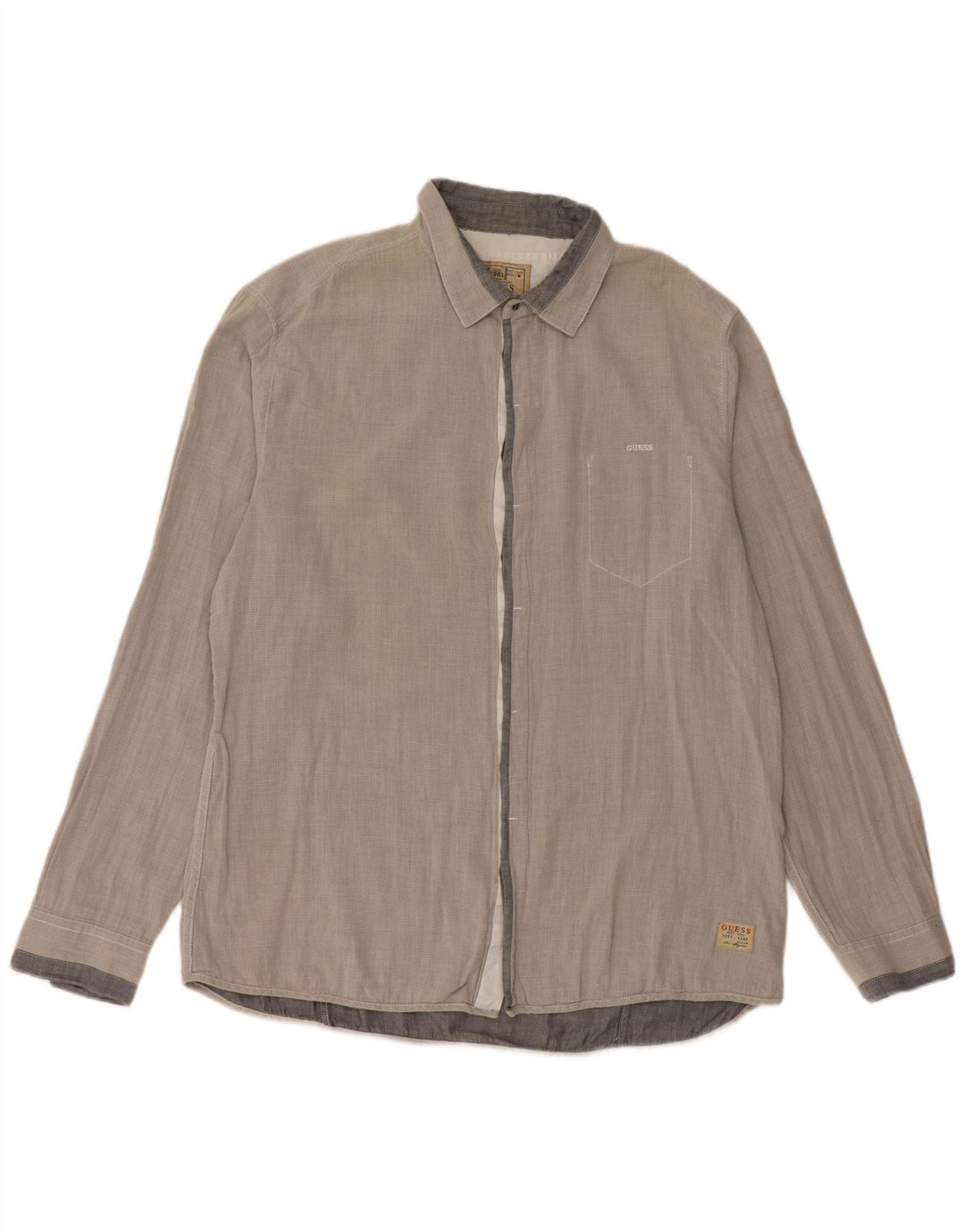 Koszula męska Guess 2XL, szara, bawełniana kratka