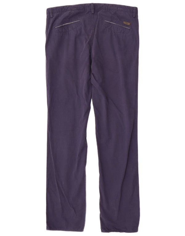 Męskie proste spodnie chino Hugo Boss IT 52 XL W36 L32 Granatowa bawełna