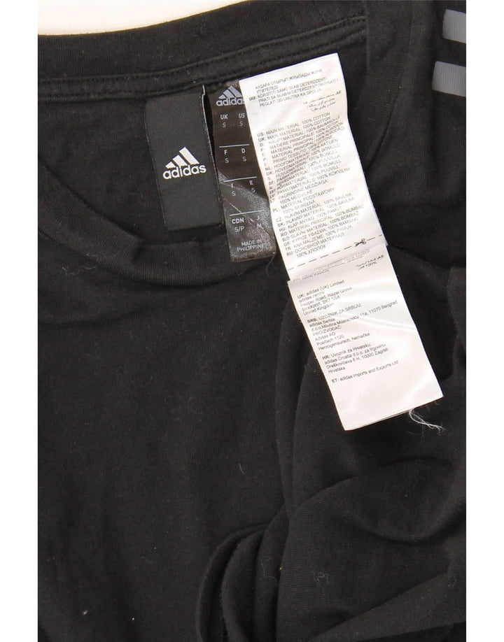 ADIDAS Mens T-Shirt Top Small Black Cotton Vintage Adidas and Second-Hand Adidas from Messina Hembry 