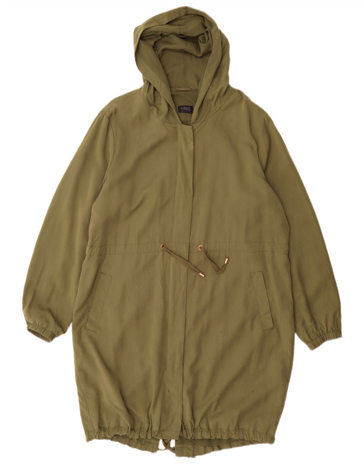 Damska kurtka parka z kapturem Marks & Spencer UK 16, duża, khaki, poliester
