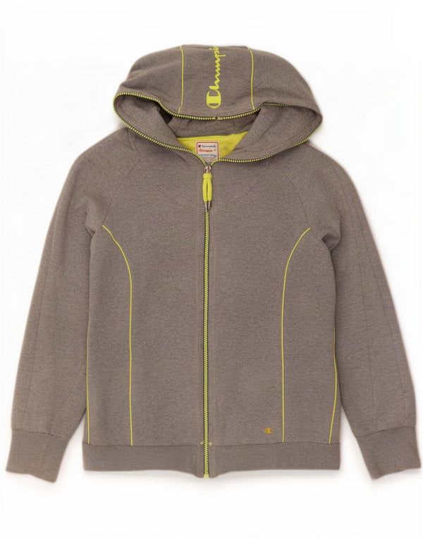Damska bluza z kapturem Champion Heritage Fit Graphic Zip UK 12 Medium Grey