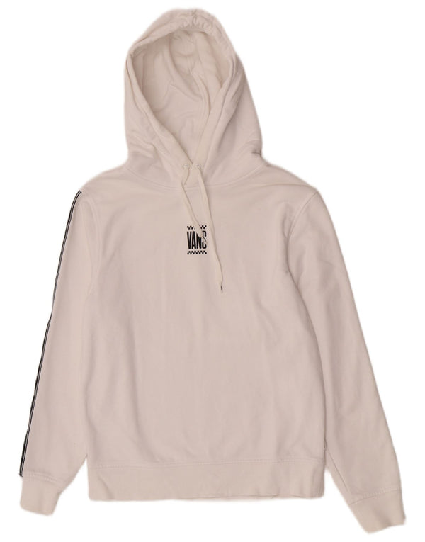 Męski sweter z kapturem Vans z grafiką, mały, biały, bawełniany z blokami kolorów