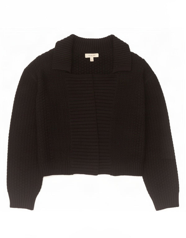 Marks & Spencer Damski sweter rozpinany typu Crop Open UK 12, średni czarny