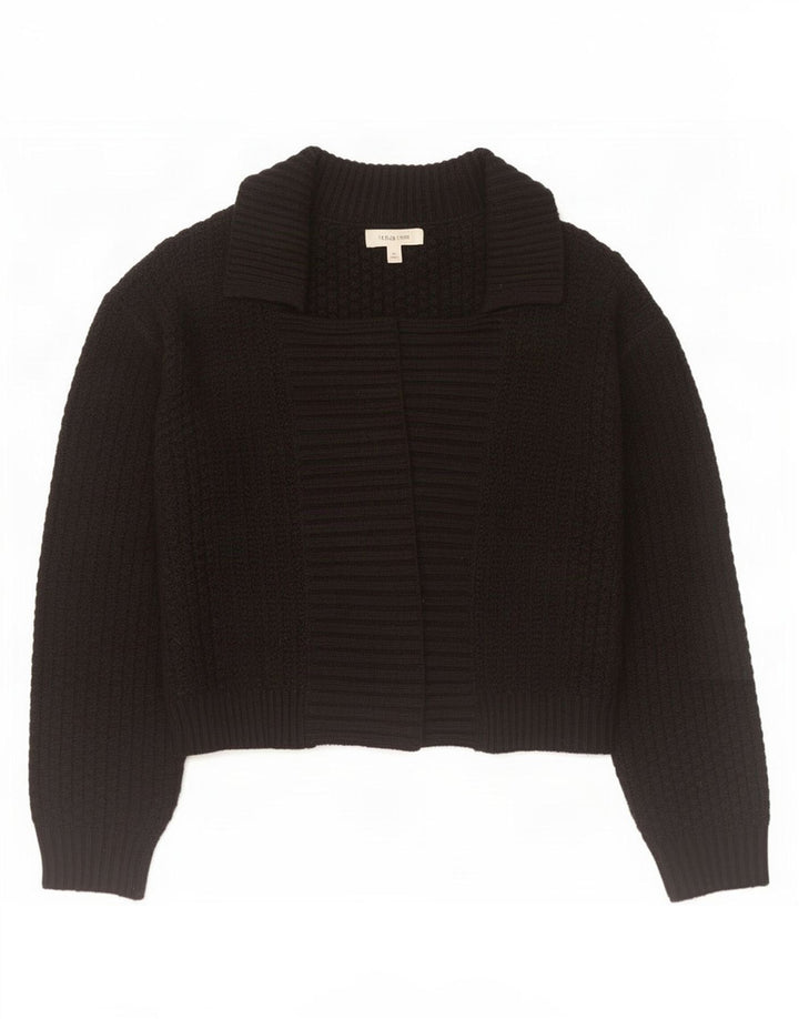 Marks & Spencer Damski sweter rozpinany typu Crop Open UK 12, średni czarny