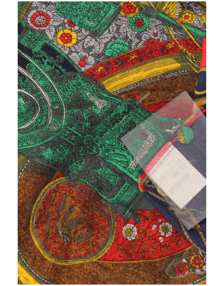 Damska bluzka koszulowa VINTAGE w abstrakcyjny wzór UK 14 Średnia wielobarwna