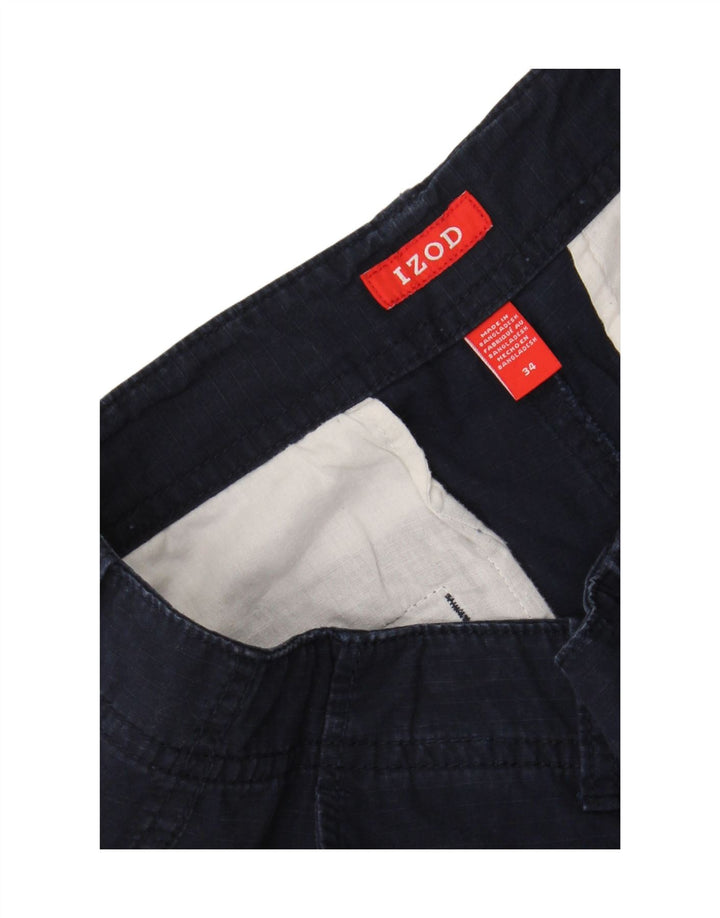 IZOD Mens Cargo Shorts W34 Large Navy Blue Cotton Vintage Izod and Second-Hand Izod from Messina Hembry 