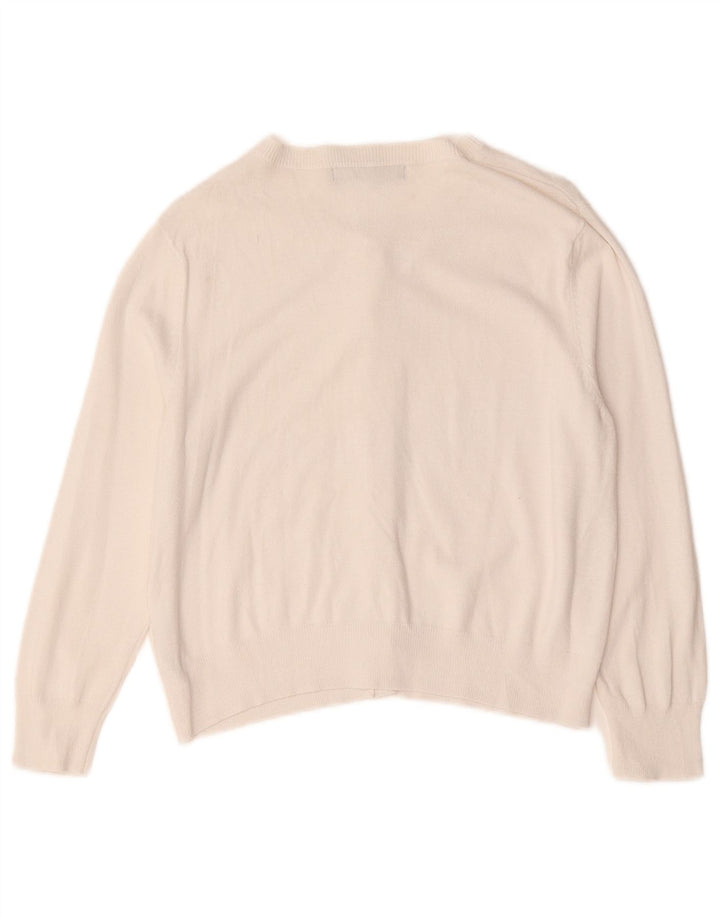 Marks & Spencer Damski sweter z krótkim rękawem 3/4, UK 12, średni biały