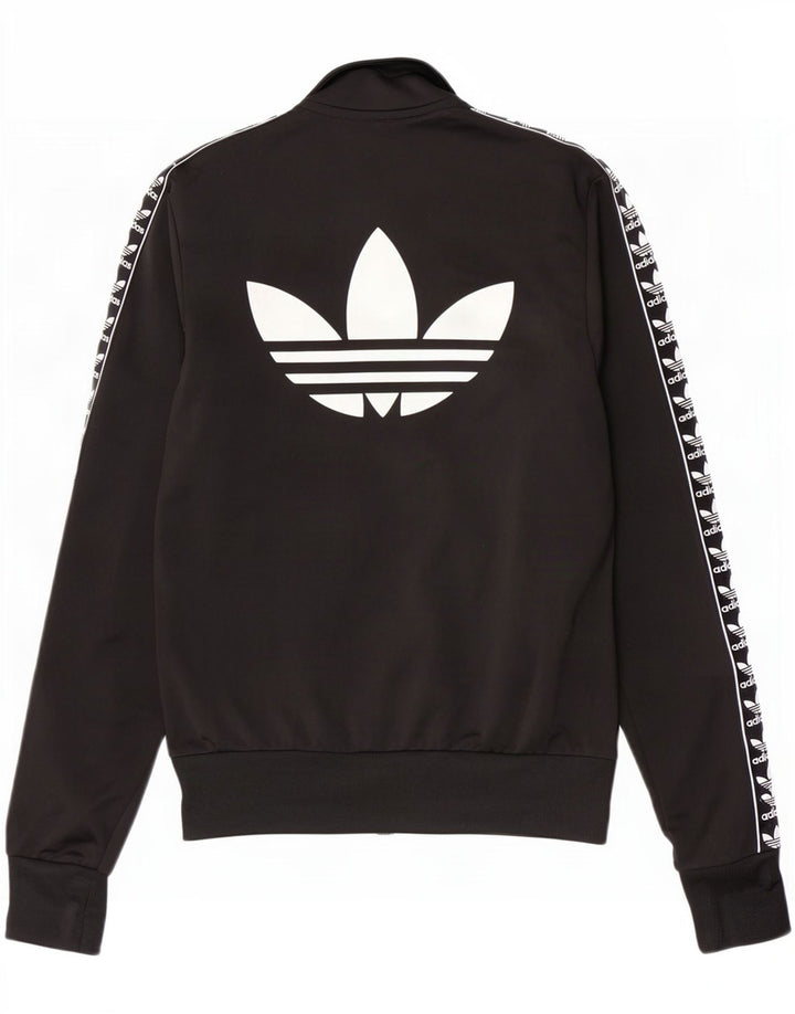 Damska kurtka dresowa Adidas z grafiką, UK 10, mała, czarna, poliester