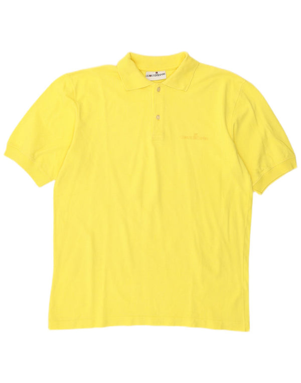 Cerruti 1881 Mens Polo Shirt Large Yellow Cotton