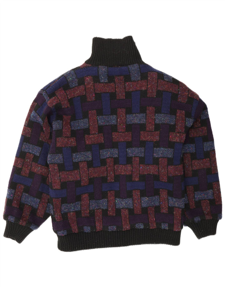 Męski sweter rozpinany VINTAGE, duży, wielokolorowy, geometryczny
