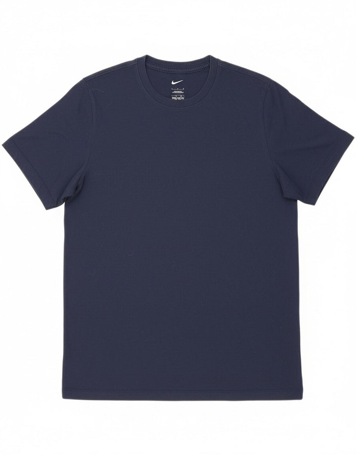 NIKE Mens T-Shirt Top Large Navy Blue Cotton