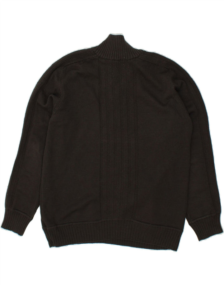 TRUSSARDI JEANS Mens Zip Neck Jumper Sweater XL Brown Vintage Trussardi Jeans and Second-Hand Trussardi Jeans from Messina Hembry 