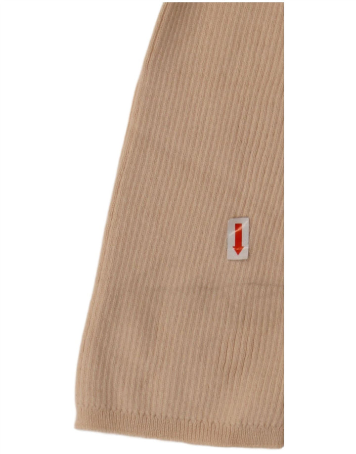 RALPH LAUREN Damski sweter z rękawem 3/4 i dekoltem w kształcie litery V, UK 14, duży beżowy