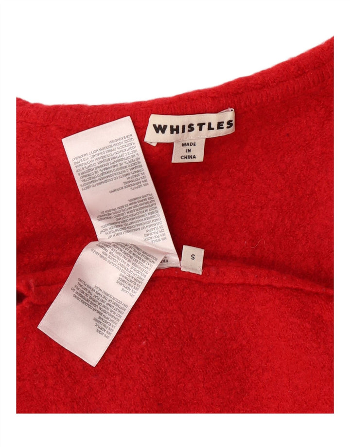 WHISTLES Damski sweter oversize z golfem UK 10 Small, czerwona wełna