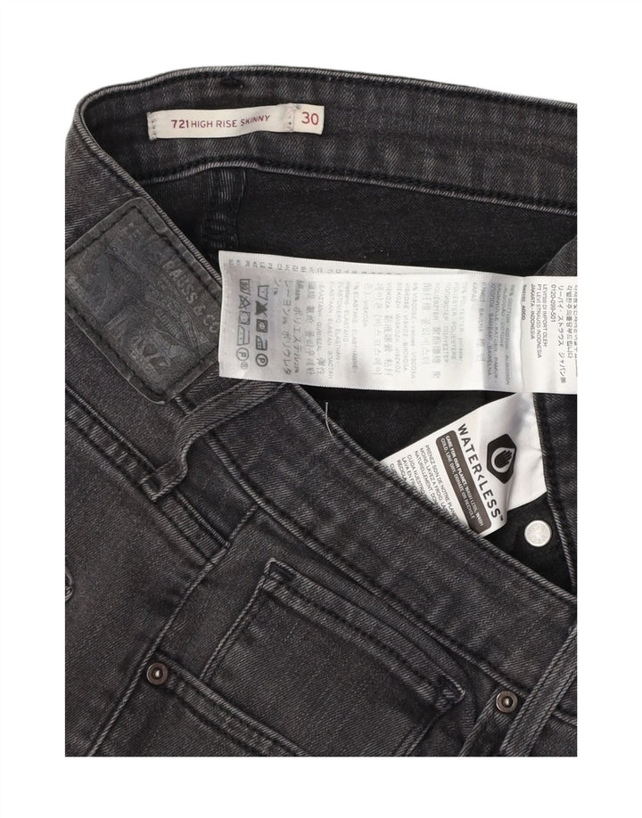 Damskie jeansy LEVI'S 711 z wysokim stanem, W30 L30, szara bawełna