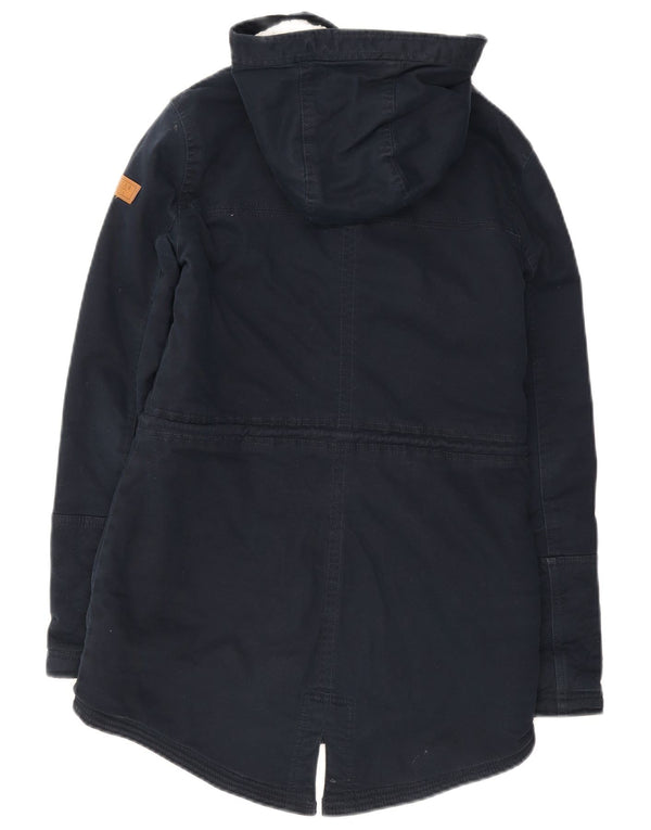 Damska kurtka Hollister Sherpa Parka z kapturem UK 6 XS, granatowa, bawełniana