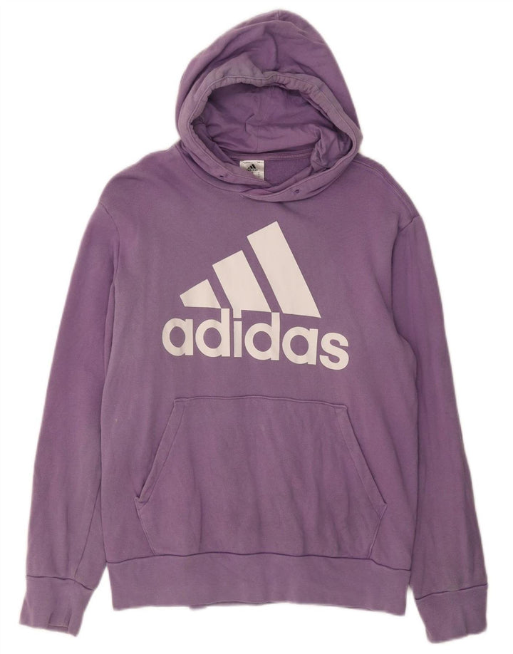 ADIDAS Mens Graphic Hoodie Jumper Small Purple