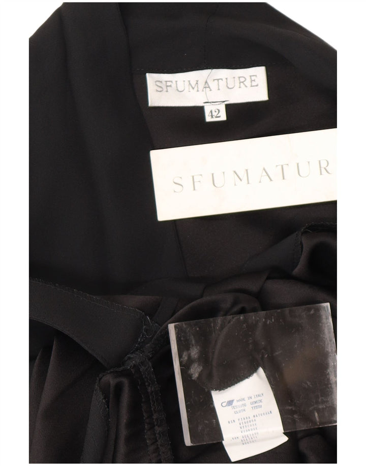 Damska sukienka kopertowa z długim rękawem VINTAGE IT 42 Średnia czarna wiskoza