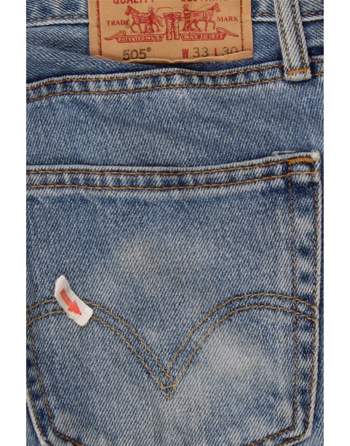 Męskie jeansy Levi's 505 Straight W33 L30 Niebieskie bawełniane