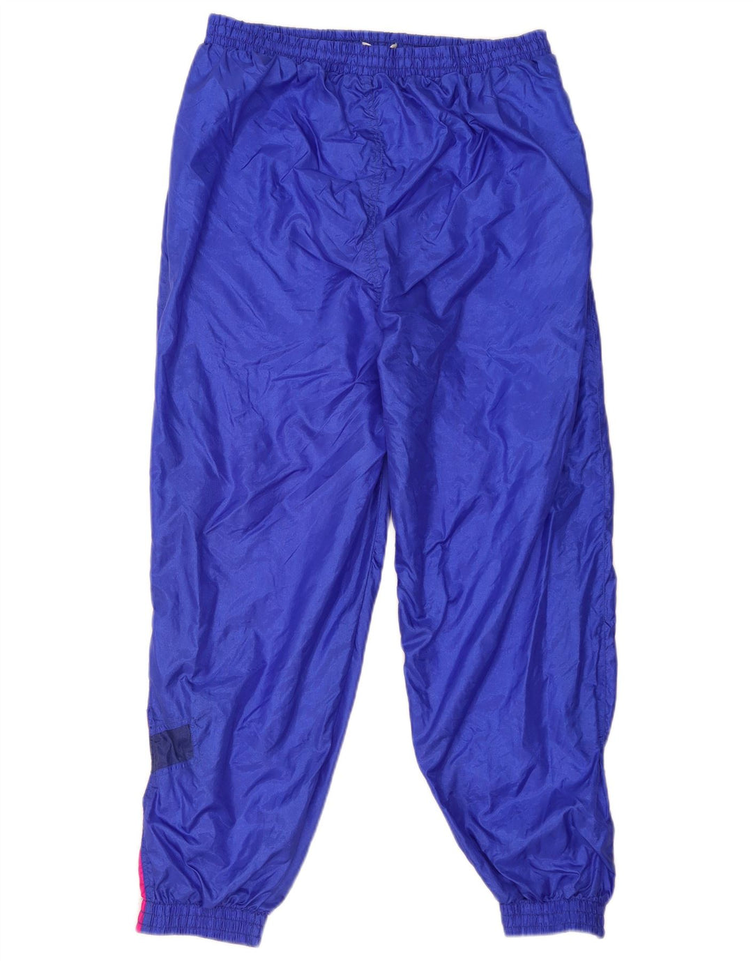 Męskie spodnie dresowe w stylu vintage Joggery, duży niebieski poliamid z blokami kolorów