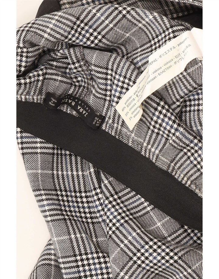 Damskie zwężane spodnie chino Zara, małe W27 L25, szary poliester w kratę