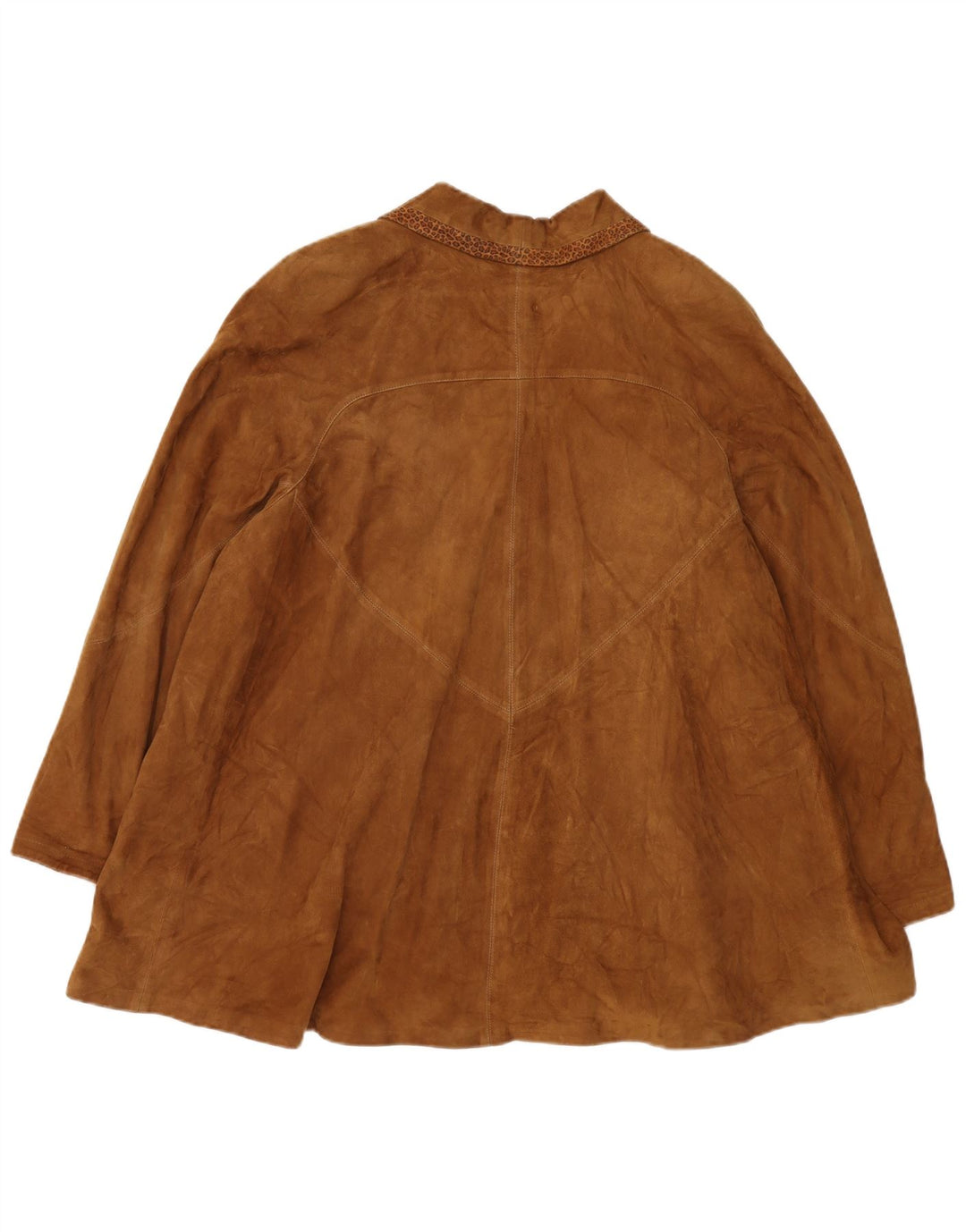NIEMIECKI damski płaszcz zamszowy oversize EU 44 XL w kolorze brązowym ze zwierzęcym nadrukiem