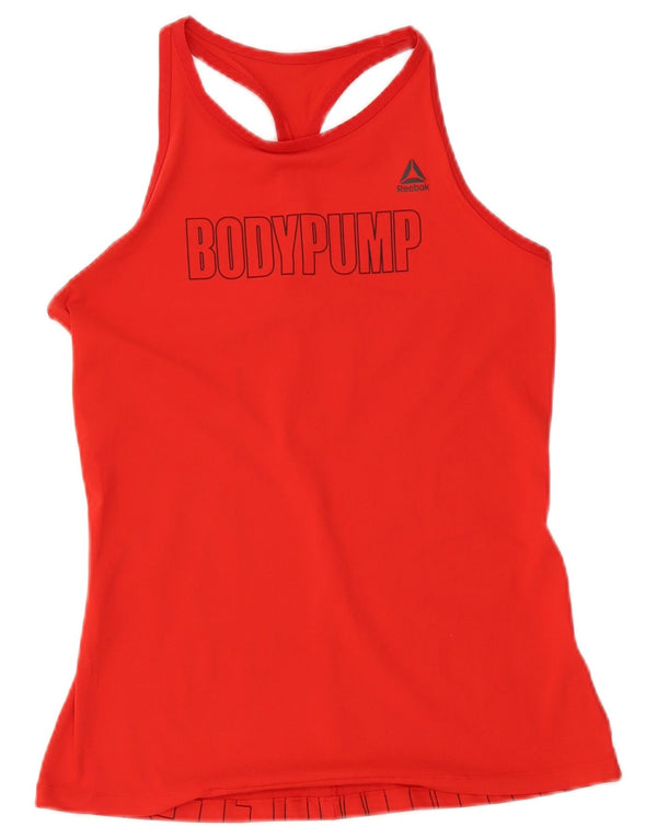 Damska kamizelka Reebok Bodypump Graphic Top UK 12/14 Średni czerwony poliester
