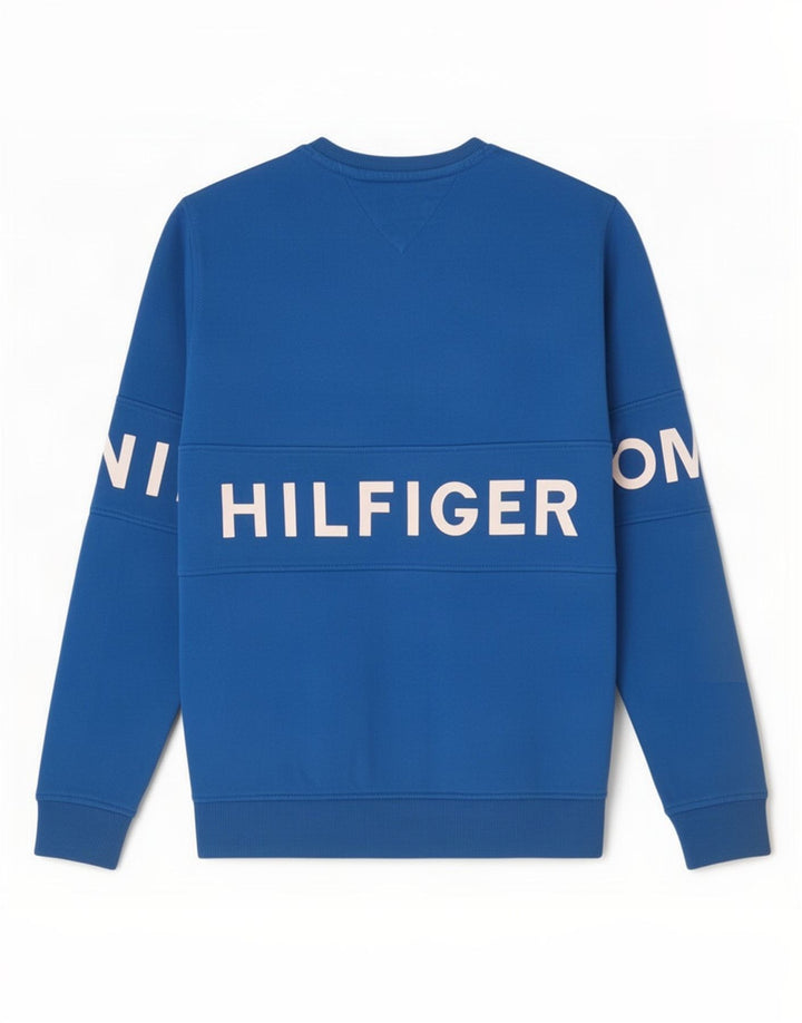 Męska bluza z grafiką Tommy Hilfiger, średnia niebieska bawełna