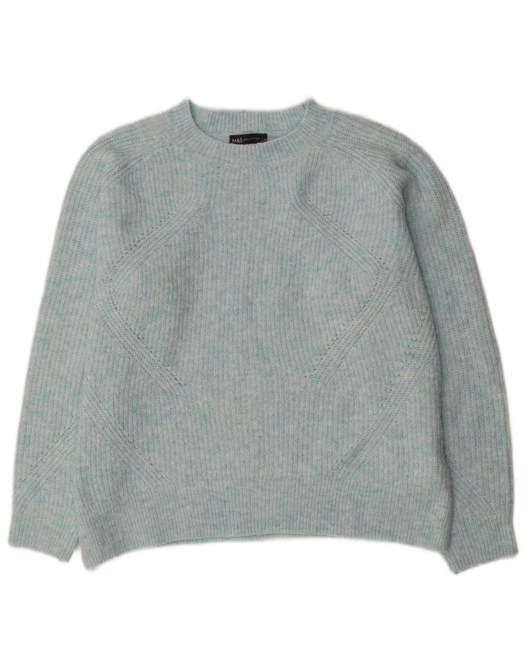 Marks & Spencer Damski sweter oversize z dekoltem w łódkę, UK 14, średni niebieski