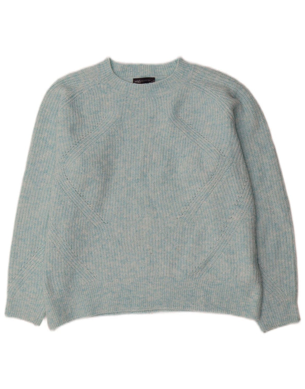 Marks & Spencer Damski sweter oversize z dekoltem w łódkę, UK 14, średni niebieski