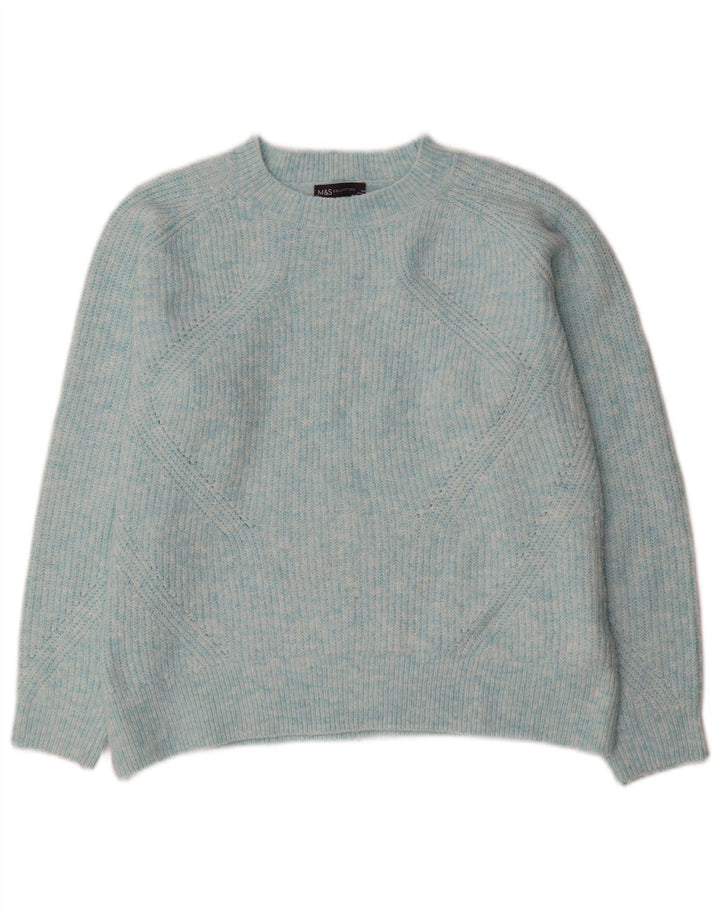 Marks & Spencer Damski sweter oversize z dekoltem w łódkę, UK 14, średni niebieski