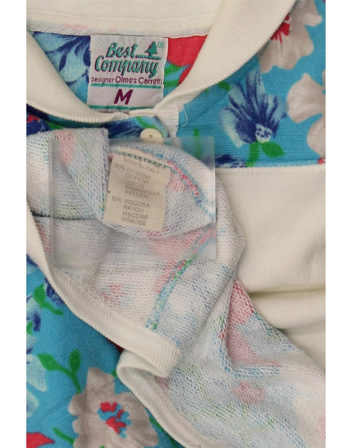 Damski top oversize z rękawem 1/2 Best Company UK 14 w kolorze średniego niebieskiego w kwiaty